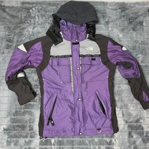 The North Face Extreme Gear Jacket Womens 8 Purple Black Vintage Ski Hooded Coat